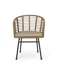Streamdale Furniture Modern Wicker Tub Chair Set with Water-Resistant Cushions - 2-Piece Set