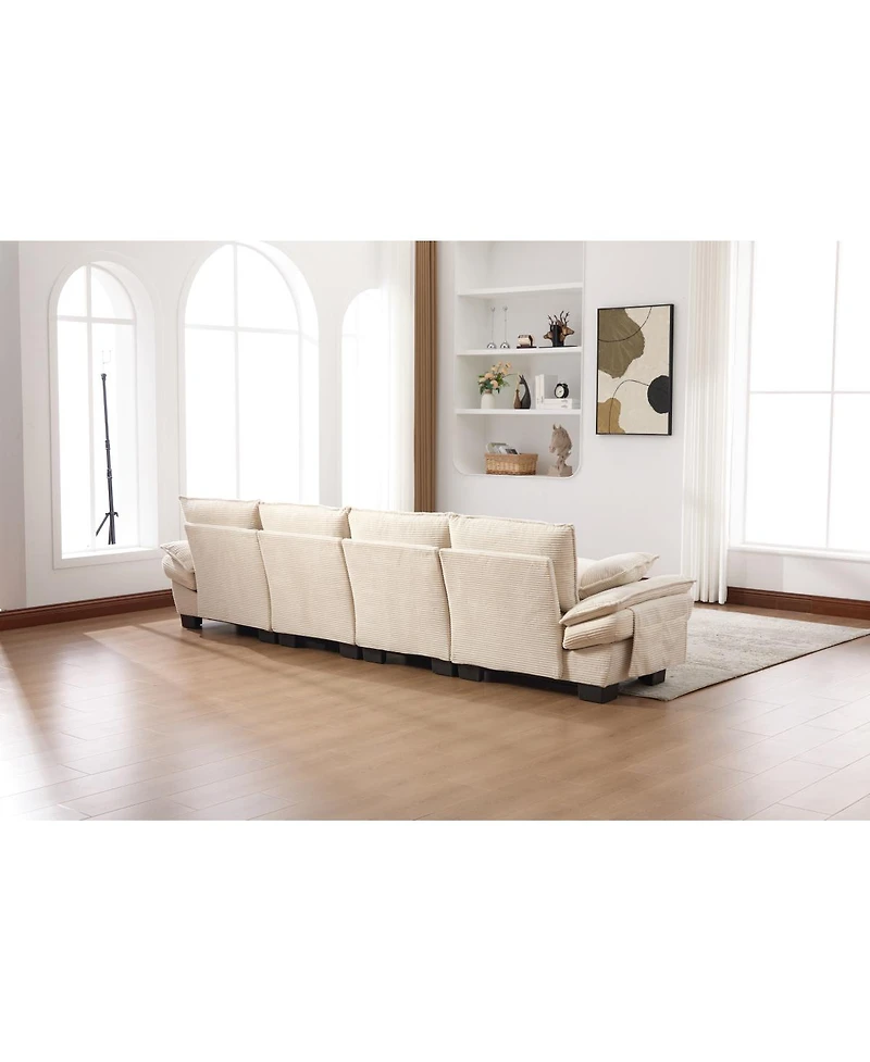 Streamdale Furniture Cloud Modular Sectional Sofa, Deep Seat Corduroy Upholstered Furniture