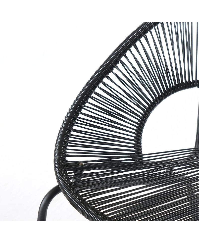 Streamdale Furniture Modern All-Weather Pe Rattan Patio Chair with Sturdy Iron Frame