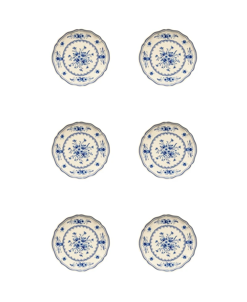 Costa Nova Vila Floral Pattern Appetizer Plates, Set of 6
