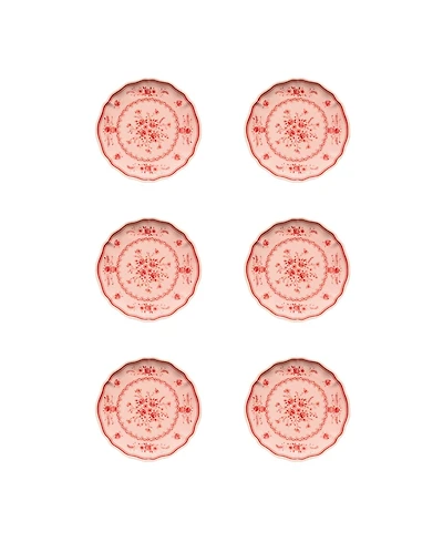 Costa Nova Vila Floral Pattern Appetizer Plates, Set of 6