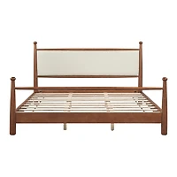 Streamdale Furniture Solid Poplar and Plywood Bed Frame with Upholstered Headboard, King