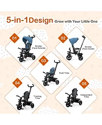Costway Toddler 4-in-1 Tricycle Trike w/ Convertible Seat