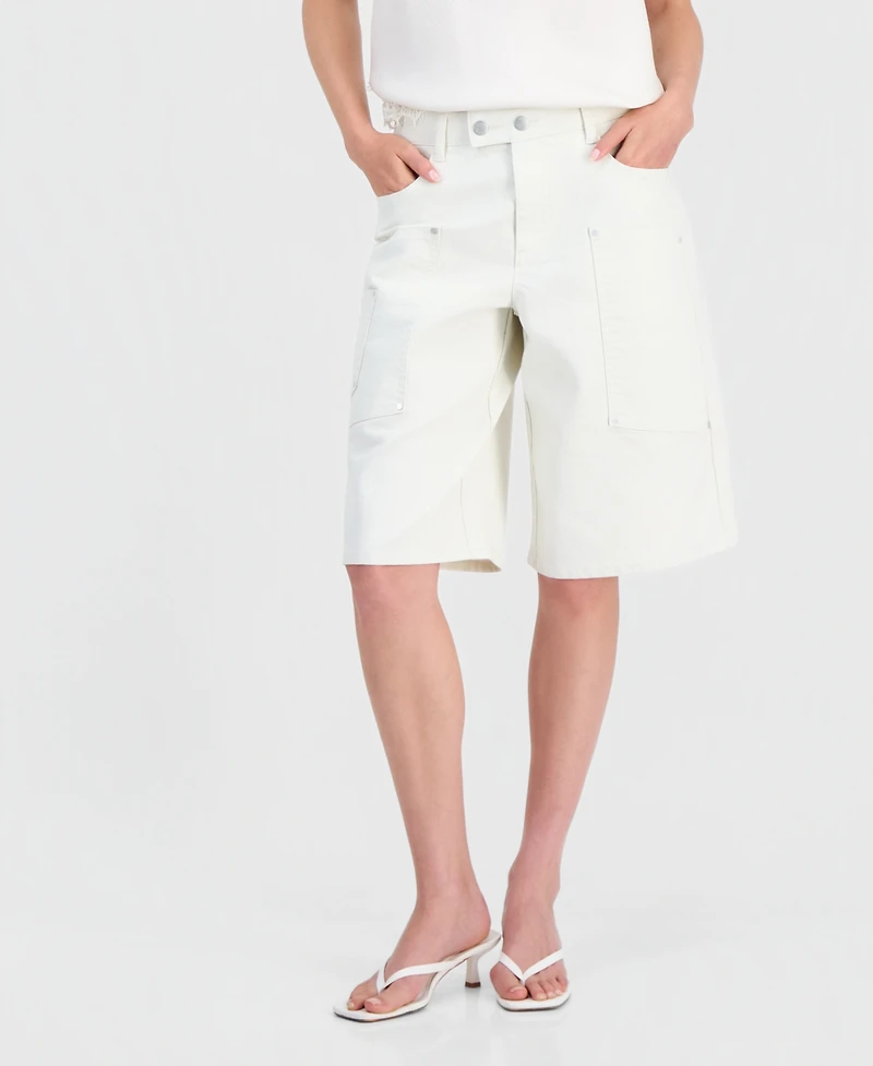 Bar Iii Women's Denim Cargo Shorts, Macy's Exclusive