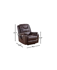 Streamdale Furniture Zero Gravity Power Recliner with Massage, Heat, Usb, and Phone Holder