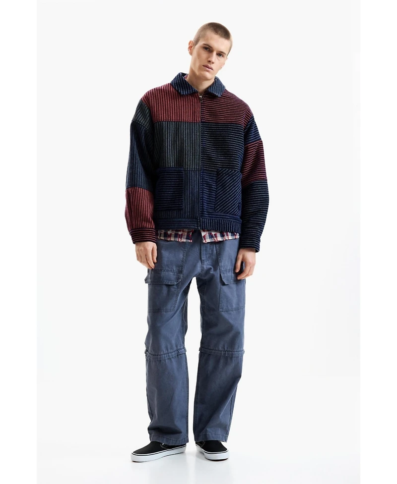 Desigual Men's Chenille Coat Blocks