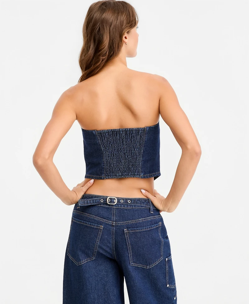 Bar Iii Women's Denim Scarf Top, Macy's Exclusive