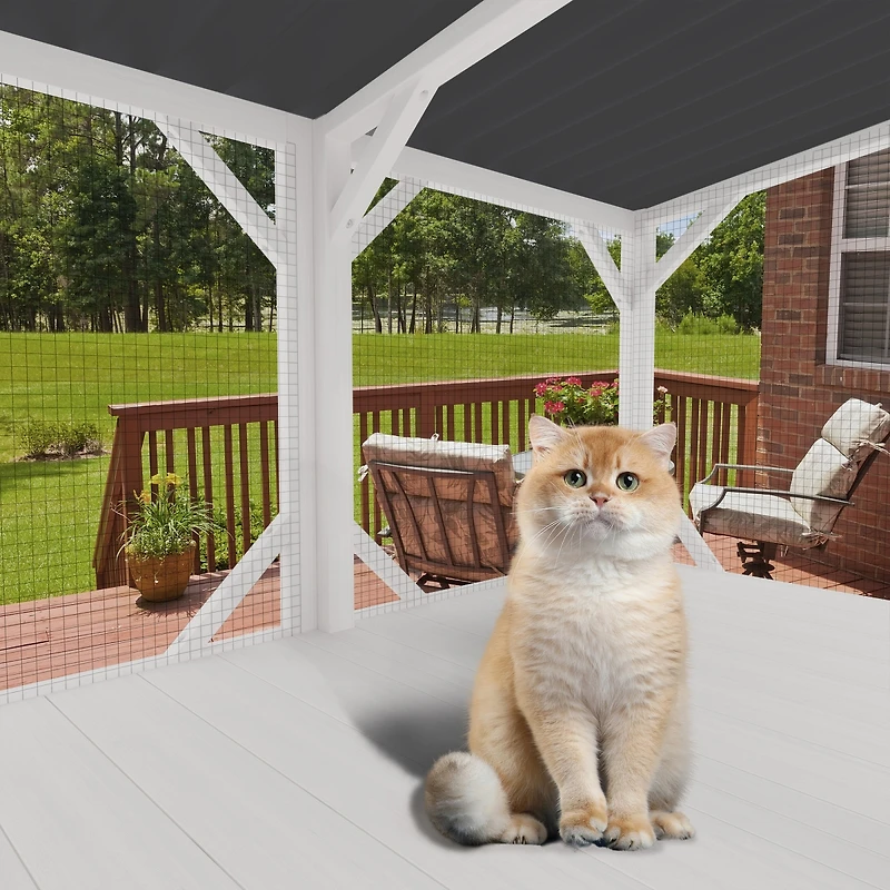 Streamdale Furniture 43.3" Outdoor Cat Window Box Enclosure for Sunbathing and Napping