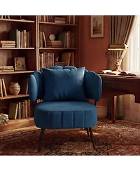 Streamdale Furniture Chenille Decorative Armchair with Spring Cushion and Slipcover
