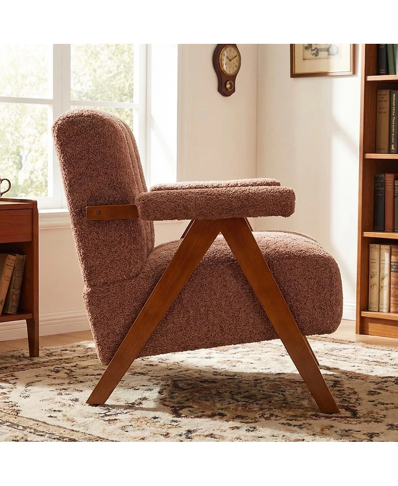 Streamdale Furniture Mid-Century Modern Cloud-Shaped Chenille Accent Chair