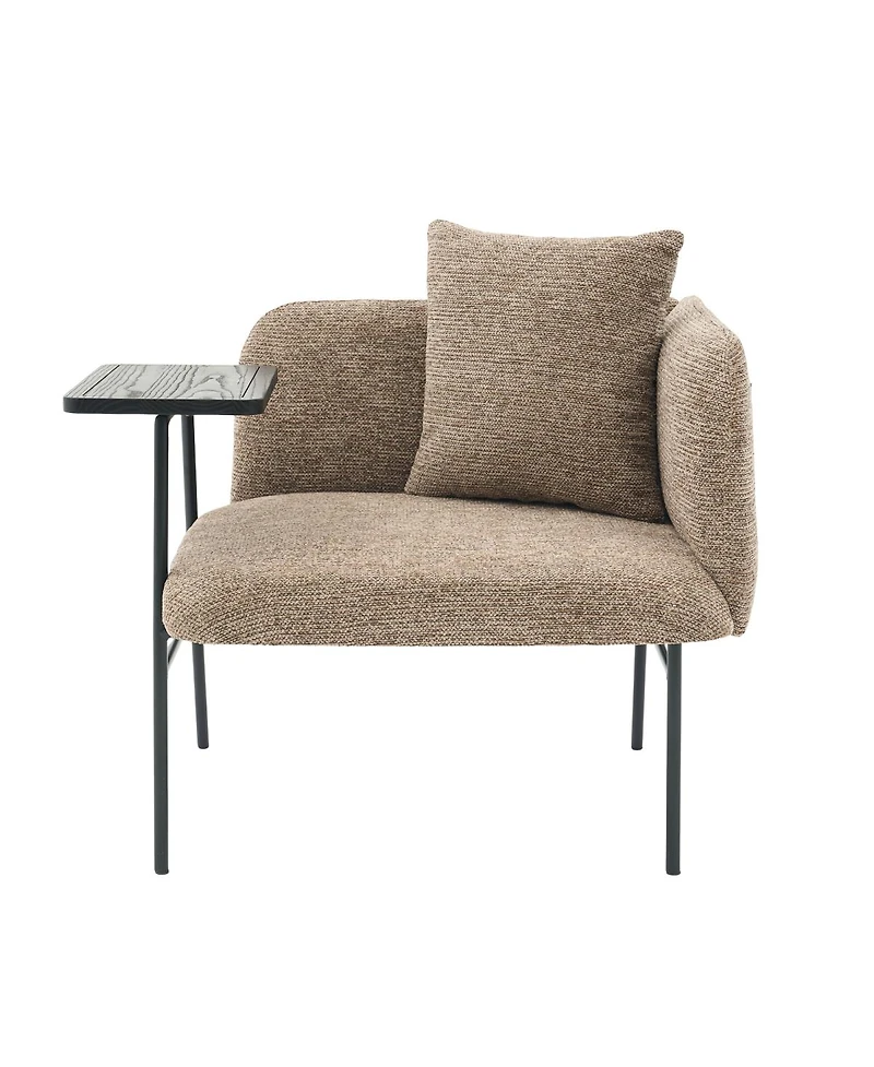 Streamdale Furniture Modern Upholstered Lounge Chair with Side Table and Storage Pockets