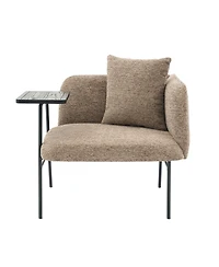 Streamdale Furniture Modern Upholstered Lounge Chair with Side Table and Storage Pockets