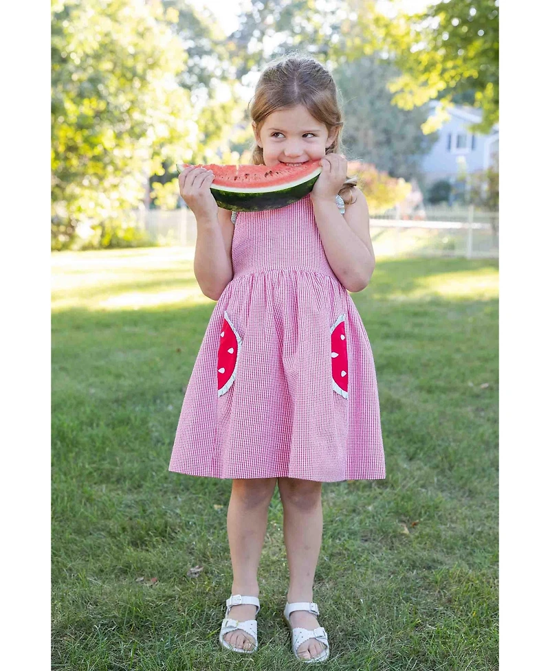 Florence Eiseman Toddler Girls Check Seersucker Dress With Watermelon