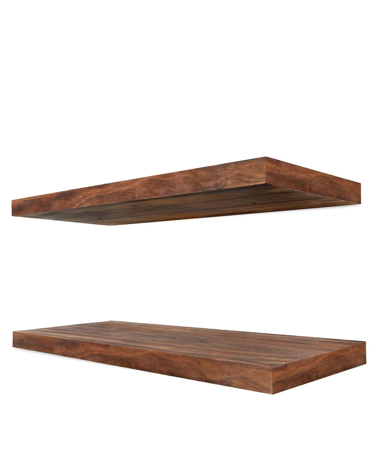 Sorbus 2 Pack 24" Solid Wood Floating Shelves - for Bathroom Decor, Books, Bedroom & Living Room