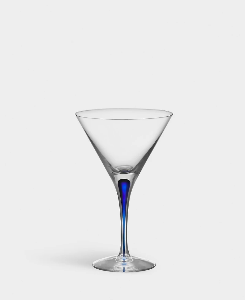 Orrefors Set of 2 Intermezzo Blue Martini Glasses