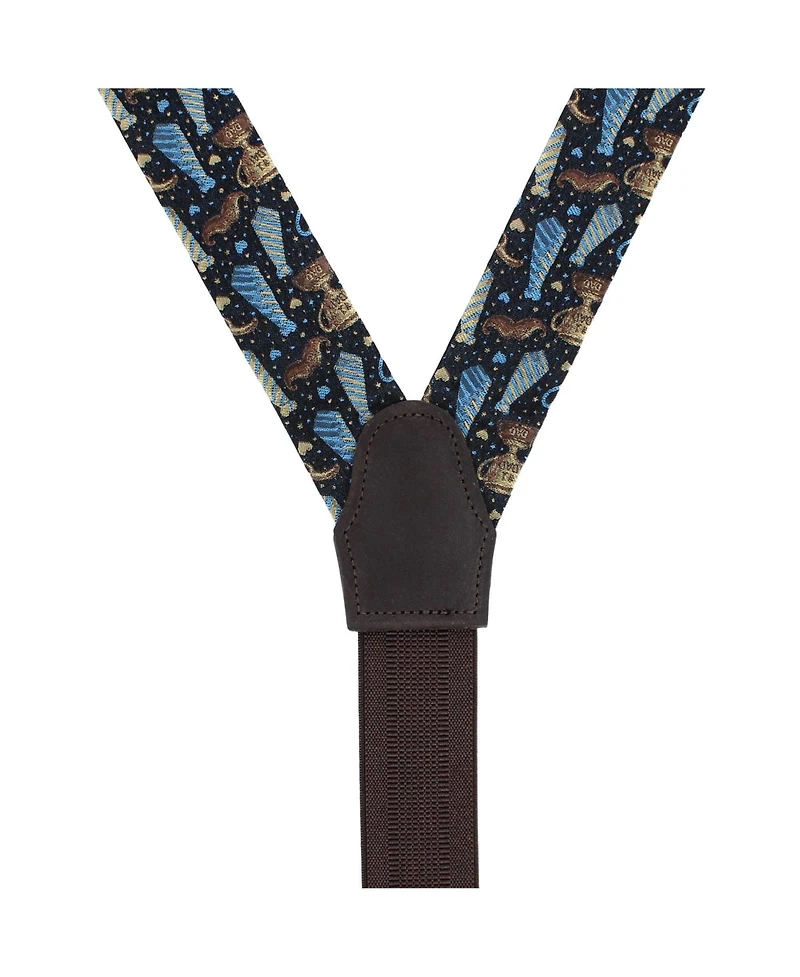 Trafalgar Men's Father Knows Best Silk Button End Suspenders