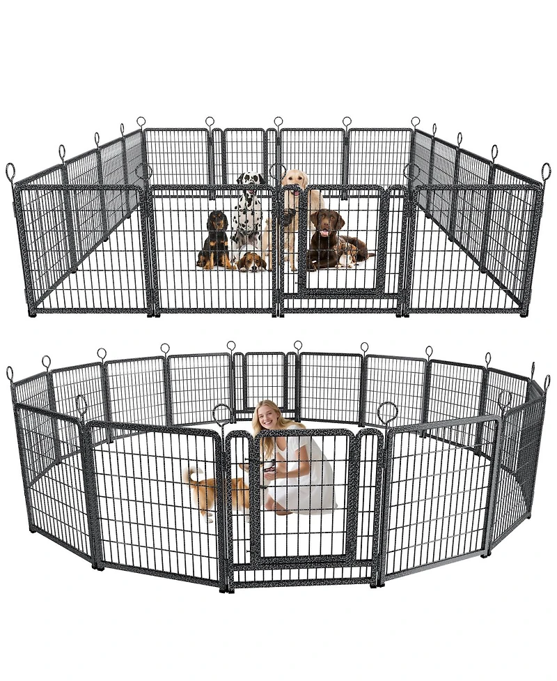 Streamdale Furniture 16-Panel Heavy-Duty Outdoor Dog Playpen, 40" Height, Portable and Anti-Rust