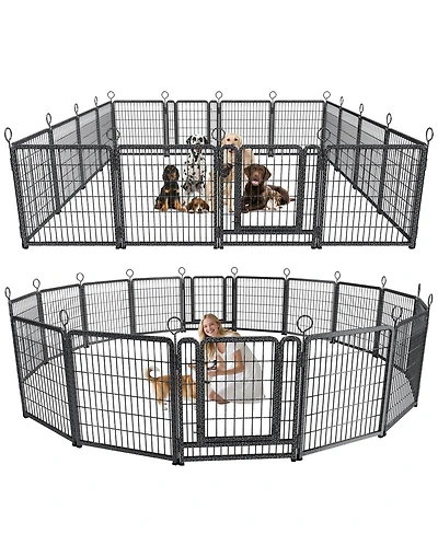 Streamdale Furniture 16-Panel Heavy-Duty Outdoor Dog Playpen, 40" Height, Portable and Anti-Rust