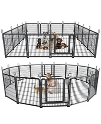 Streamdale Furniture 16-Panel Heavy-Duty Outdoor Dog Playpen, 40" Height, Portable and Anti-Rust