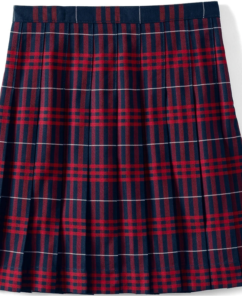 Lands' End Girls Plaid Pleated Skirt Below the Knee
