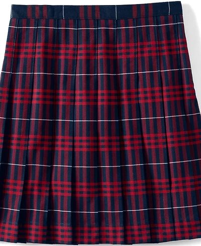 Lands' End Girls Plaid Pleated Skirt Below the Knee
