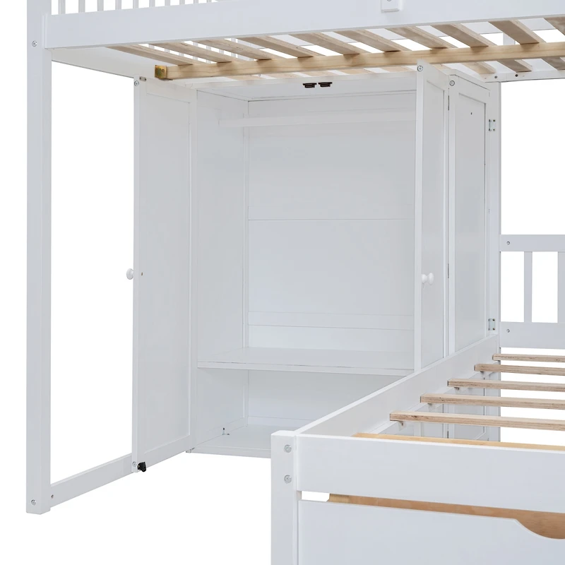 Streamdale Furniture Bunk Bed with Wardrobe, Drawers