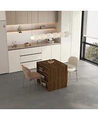 Streamdale Furniture Extendable Foldable Dining Table for 1-10 People, Multifunctional Wood Console