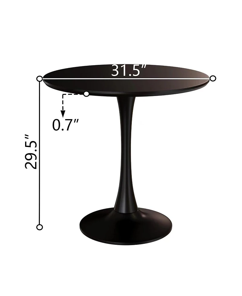 Streamdale Furniture 31.5" Round Tulip Dining Table, Mid-Century Pedestal Kitchen Table
