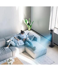 Cowsar Bladeless Tower Fan with Remote, 5 Speeds,Grey