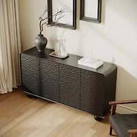 Streamdale Furniture Curved Sideboard Buffet Cabinet with Storage and Tv Console