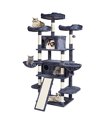 6thdruple Cat Tree for Indoor Cats, Tower with Cat Condos, Top Perches, Hammocks, Scratchers
