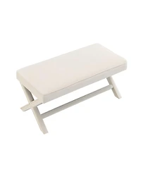 Streamdale Furniture Velvet Double Bench with X-Crossed Legs