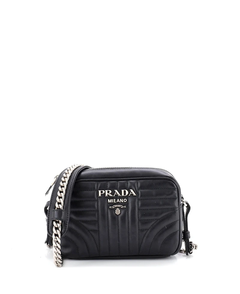 Pre-Owned Prada Mini Camera Bag Diagramme Quilted Leather