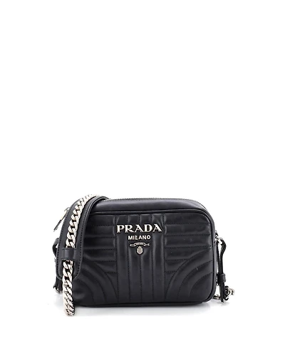 Pre-Owned Prada Mini Camera Bag Diagramme Quilted Leather
