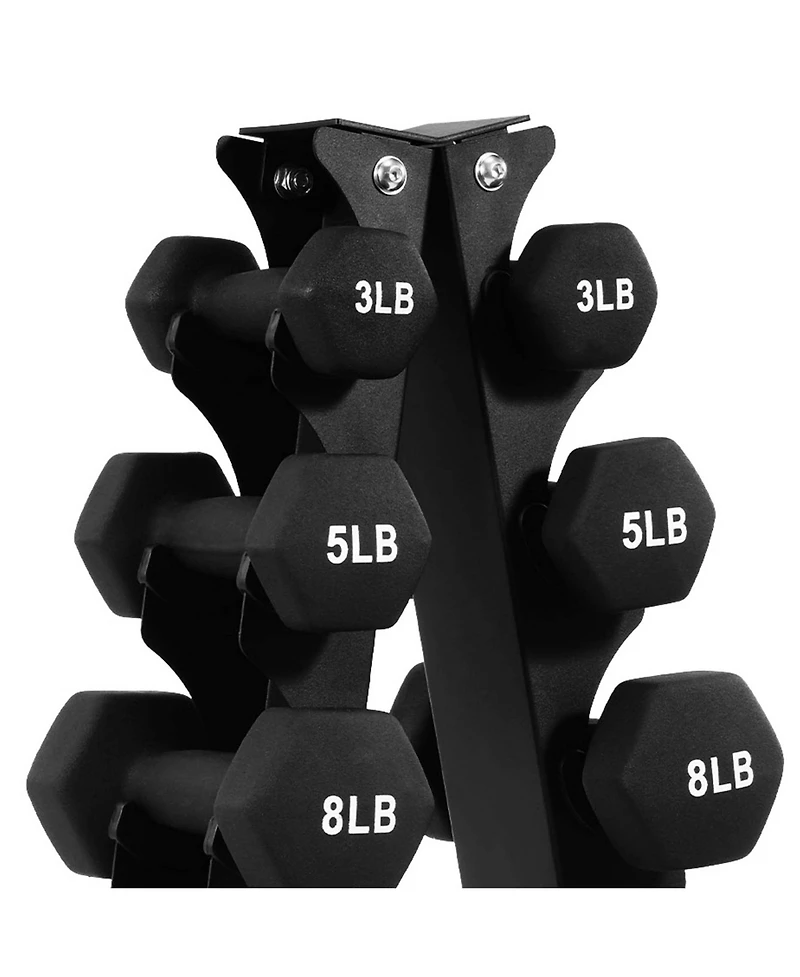 BalanceFrom Fitness 76 Pound Neoprene Coated Dumbbell Set with Stand