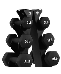 BalanceFrom Fitness 76 Pound Neoprene Coated Dumbbell Set with Stand