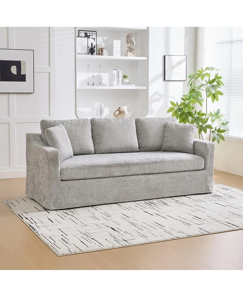 Streamdale Furniture Modern Casual Chenille Sofa, Deep Seat, Three-Seater, Removable Cover
