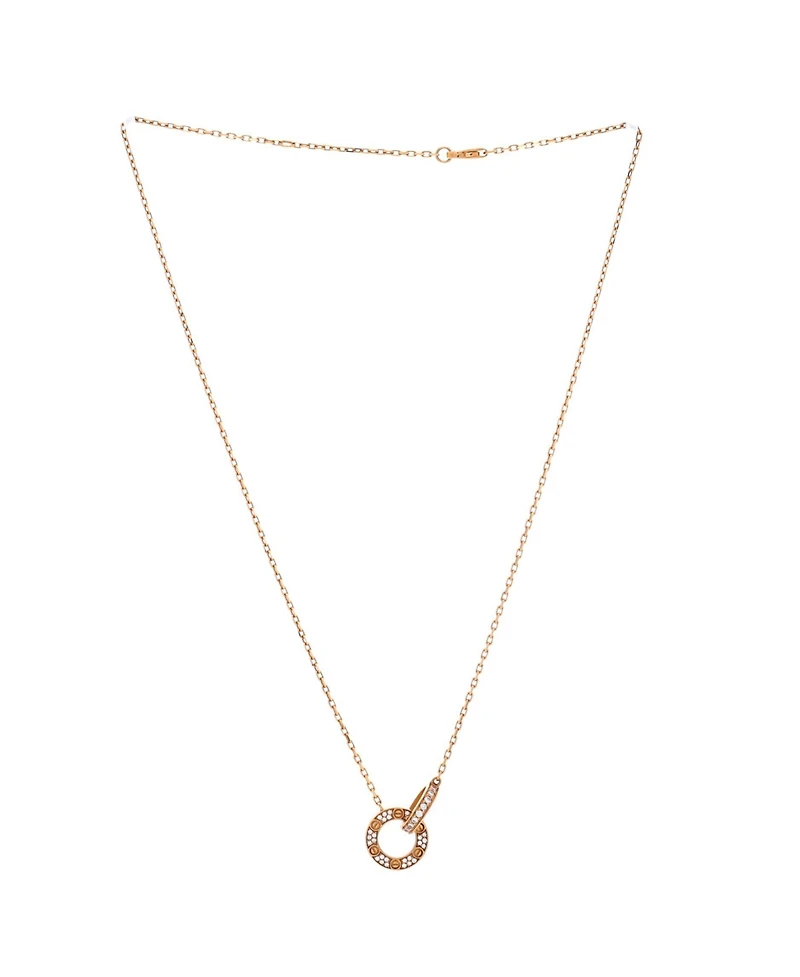 Pre-Owned Cartier Love Interlocking Pave Necklace