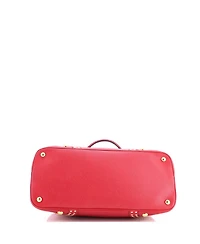 Pre-Owned Prada Medium Convertible Turnlock Dome Satchel Studded Saffiano Leather