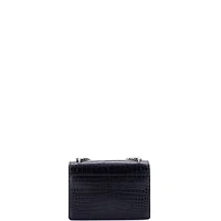Pre-Owned Saint Laurent Sunset Chain Wallet Embossed Leather