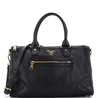 Pre-Owned Prada Medium Front Zip Convertible Satchel Vitello Phenix