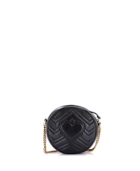 Pre-Owned Gucci Mini Gg Marmont Round Shoulder Bag Matelasse Leather