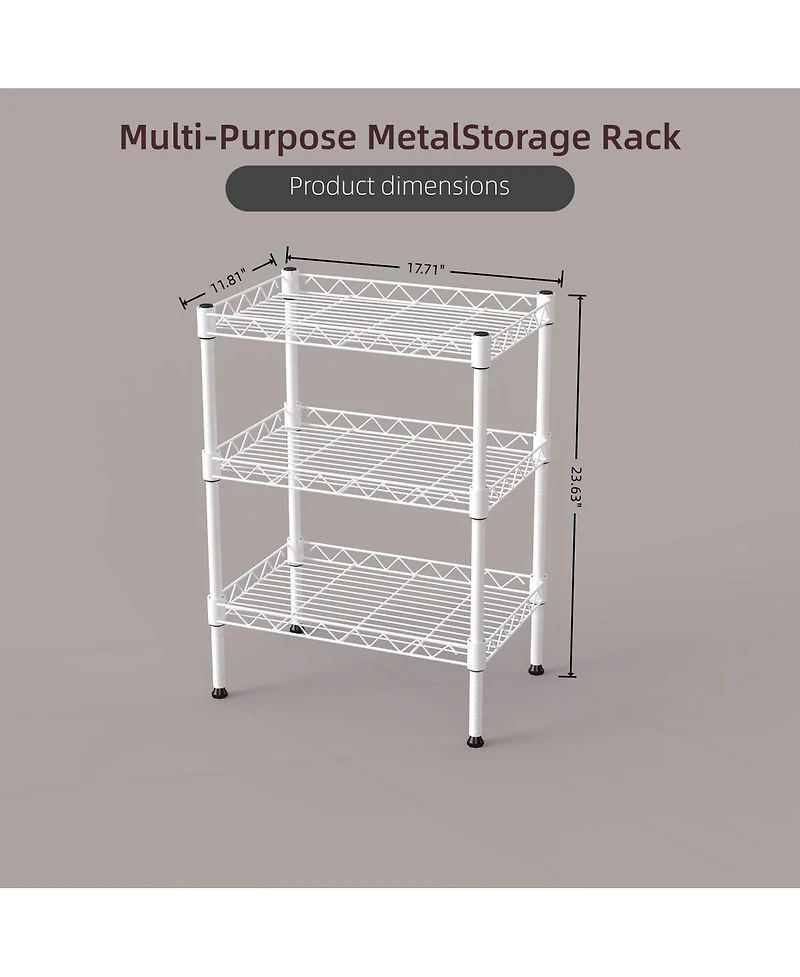 Streamdale Furniture 3-Tier Metal Storage Rack