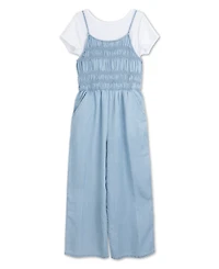 Speechless Girls' 7-16 Short-Sleeve T-Shirt and Jumpsuit, 2-Piece Set