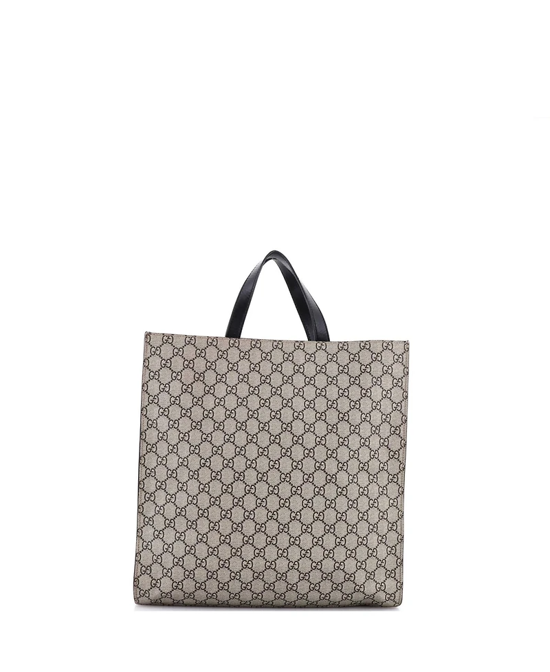 Pre-Owned Gucci Tall Convertible Soft Open Tote Printed Gg Coated Canvas
