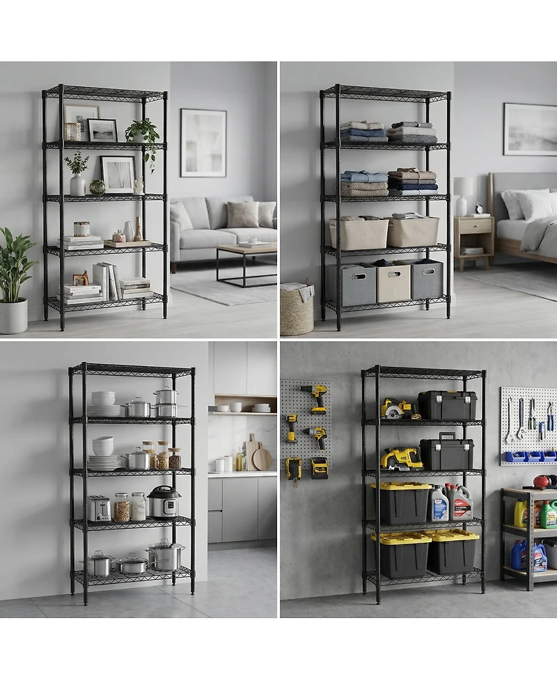 Streamdale Furniture 5-Tier Heavy-Duty Wire Shelving Unit - Metal Storage Rack