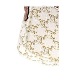 Pre-Owned Celine Triomphe East-West Shoulder Bag Triomphe Coated Canvas