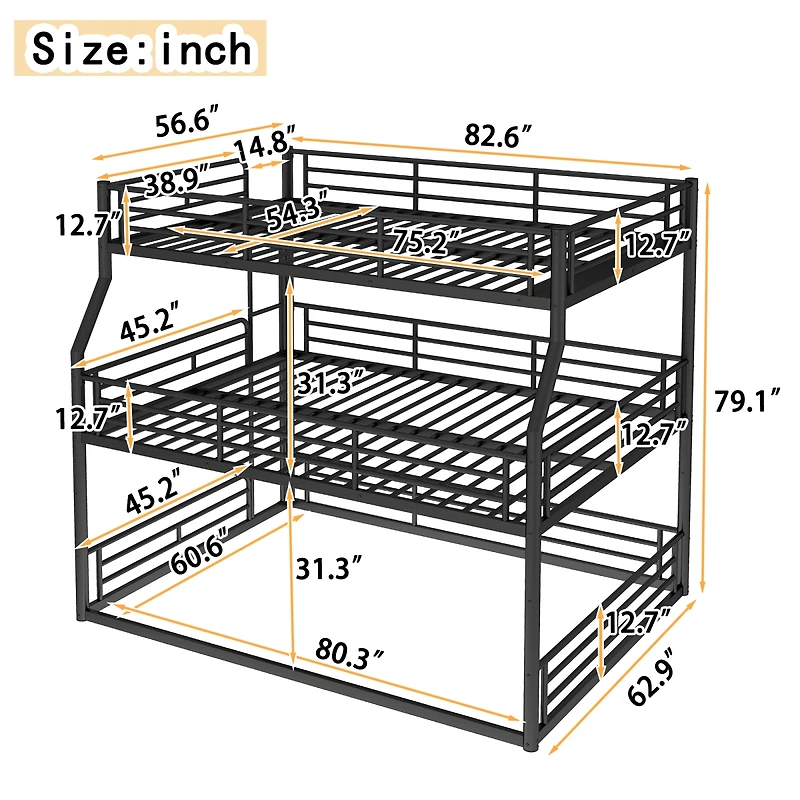 Streamdale Furniture Triple Bunk Bed