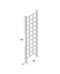 Dura-Trel Providence 22 x 75 Inch Pvc Vinyl Outdoor Garden Patio Trellis, White
