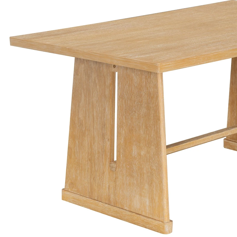 Streamdale Furniture Farmhouse 6-Piece Dining Set with Bench and Linen Chairs
